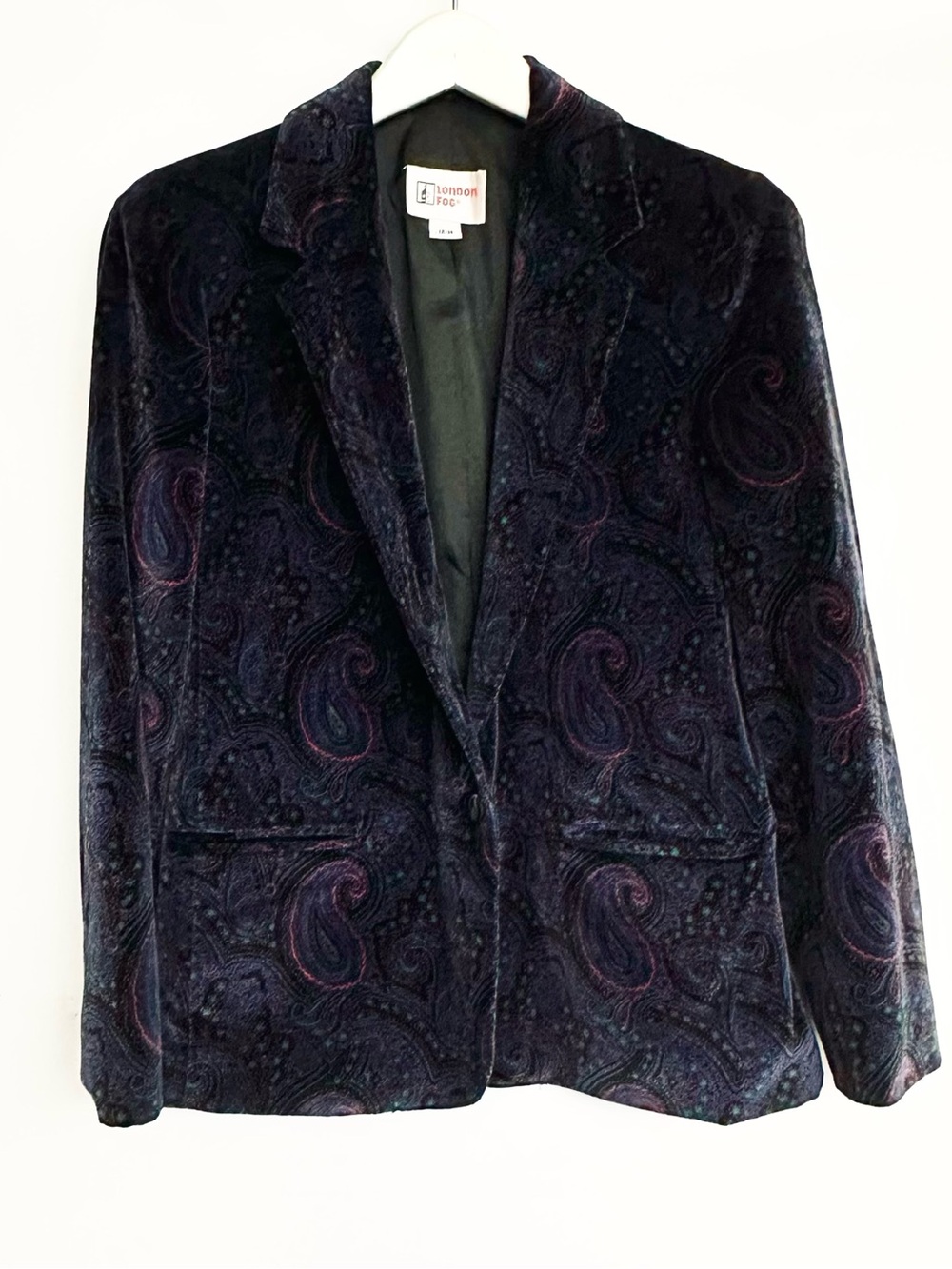 London Fog Velvet Paisley Blazer